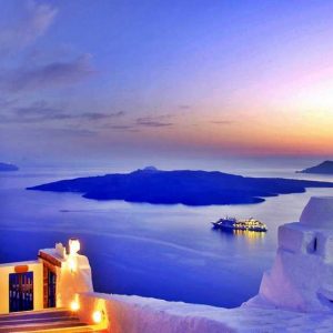 Santorini Twilight Dusk Island Beach HDR